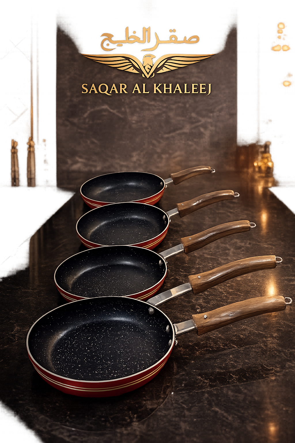 Saqar Al Khaleej Premium Non-Stick Frying Pan 4 Pc Set